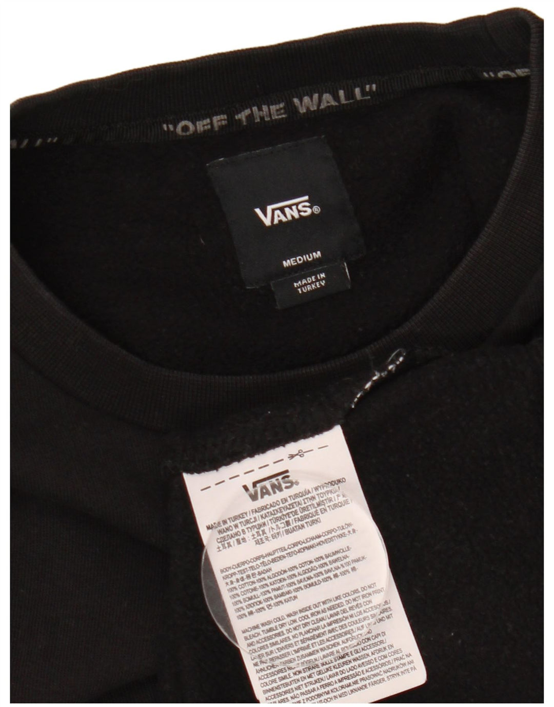 VANS Hombre Sudadera con gráfico Jumper Medium Black Cotton