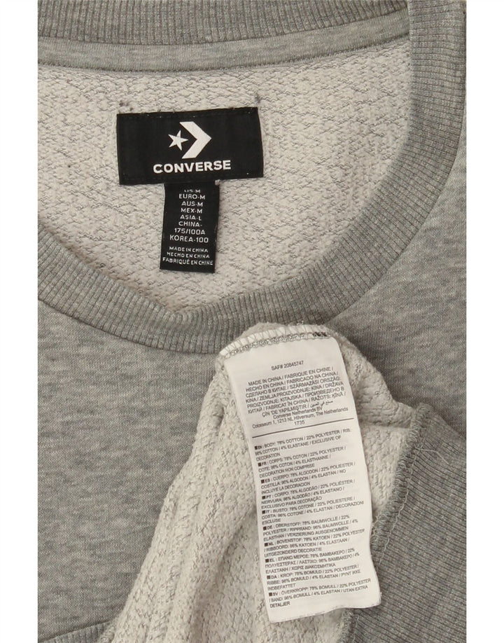 CONVERSE Hombre Sudadera Jumper Algodón Gris Medio