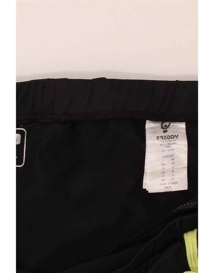 FREDDY Womens Sport Shorts UK 16 Large  Black Polyester Vintage Freddy and Second-Hand Freddy from Messina Hembry 