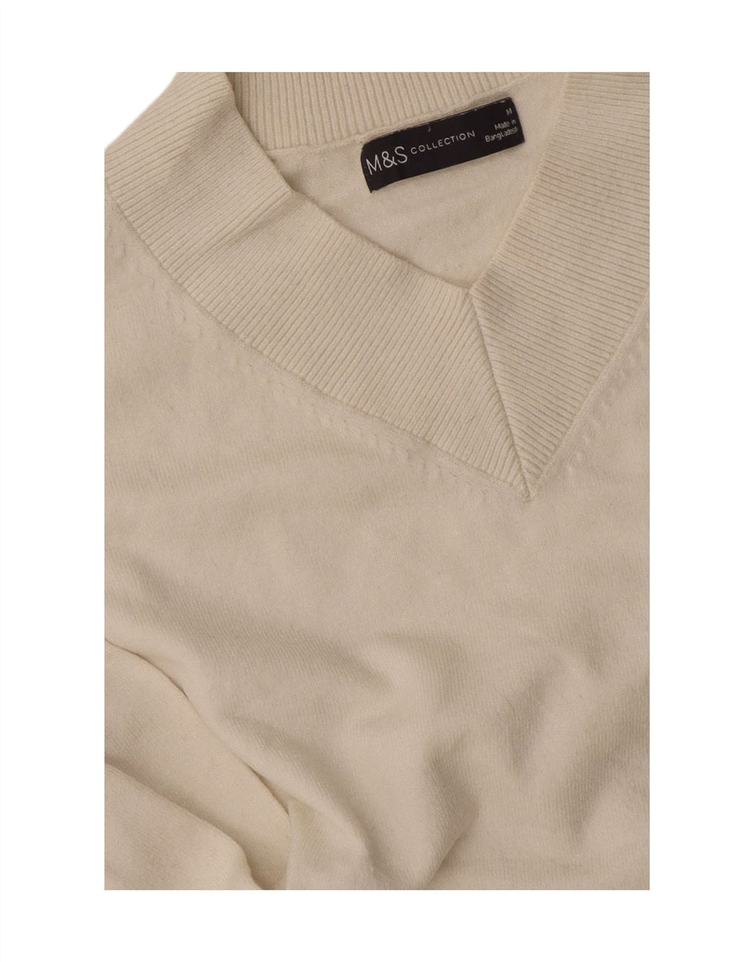 Marks & Spencer Suéter con Cuello en V para Mujer UK 40 Medium Off White