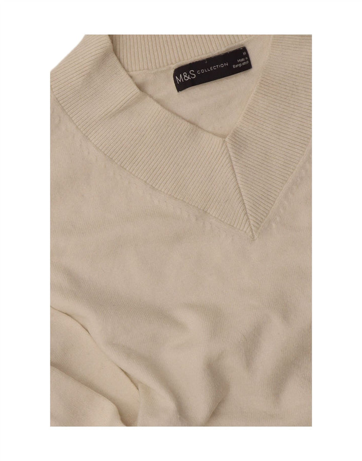 Marks & Spencer Suéter con Cuello en V para Mujer UK 40 Medium Off White