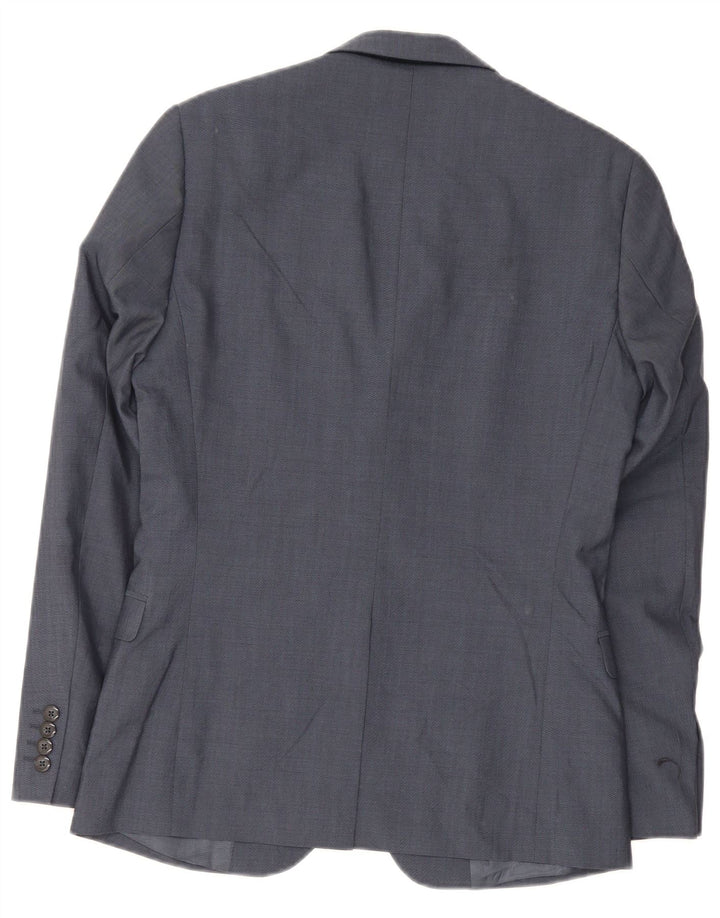 Dkny Chaqueta Blazer Slim Fit con 2 Botones para Hombre UK 36 Small Lana Azul Marino