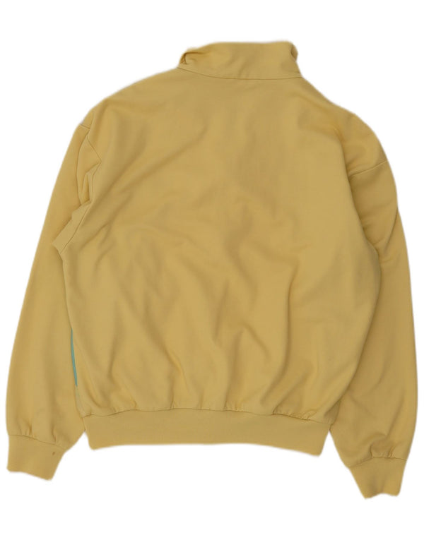 Vintage hombres chándal top chaqueta tamaño 54 XL amarillo colorblock retro