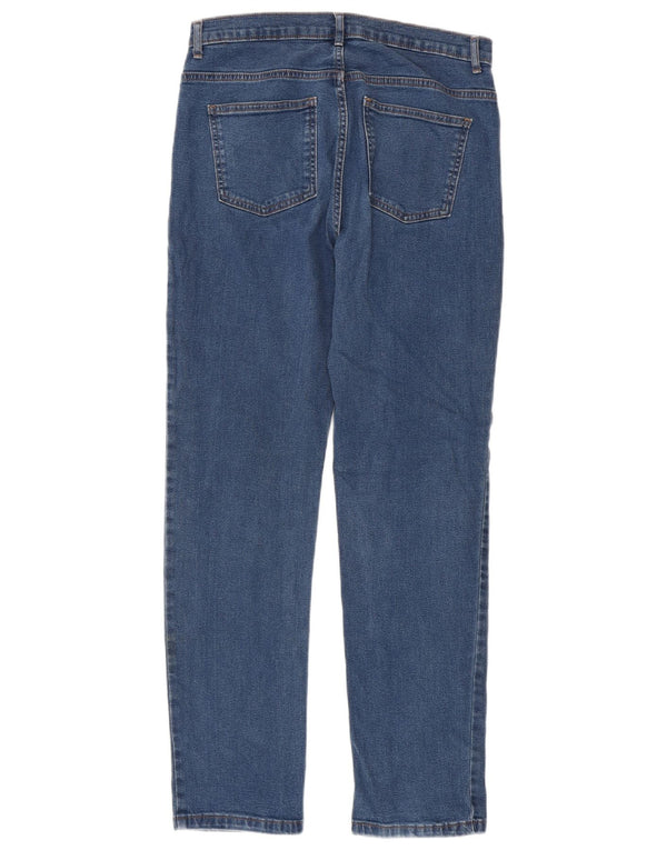 Marks & Spencer Vaqueros rectos para mujer UK 12 Medium W30 L30 Algodón azul