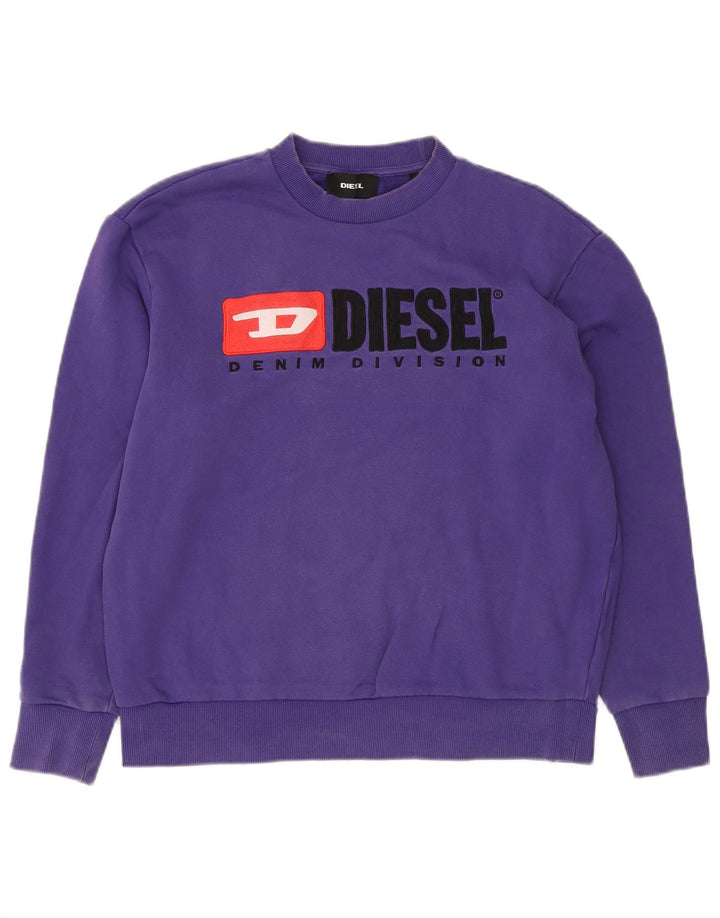 Diesel Hombre Sudadera Gráfica Jersey Pequeño Logotipo De Algodón Púrpura