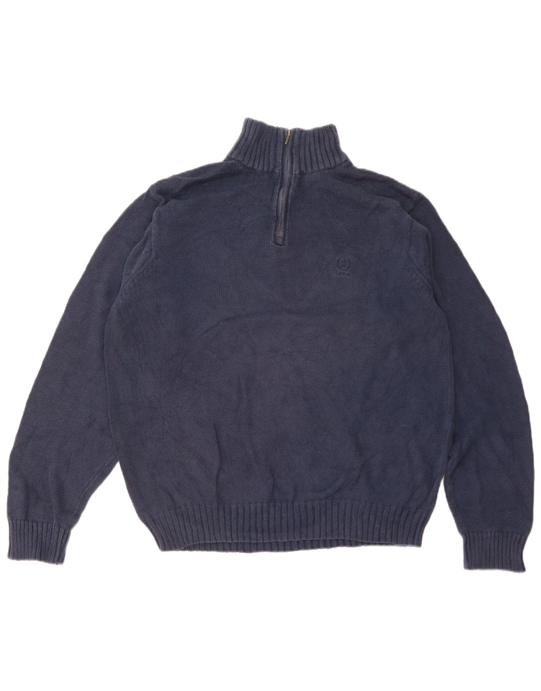 Izod Hombre Jersey Con Cremallera Y Cuello Jersey De Algodón Azul Marino Medio