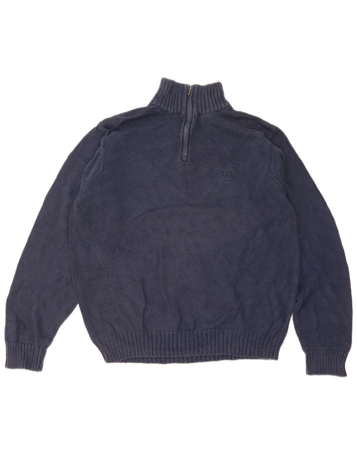 Izod Hombre Jersey Con Cremallera Y Cuello Jersey De Algodón Azul Marino Medio