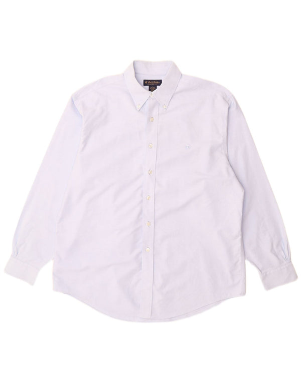 Brooks Brothers Camisa para hombre grande de algodón azul