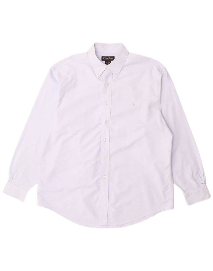 Brooks Brothers Camisa para hombre grande de algodón azul
