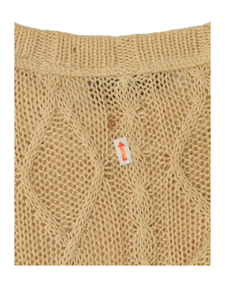 VINTAGE Mens Boat Neck Jumper Sweater Large Beige Argyle/Diamond Vintage Vintage and Second-Hand Vintage from Messina Hembry 
