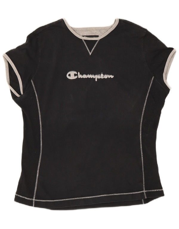 Champion Camiseta gráfica para mujer Top UK 40 XL Algodón negro