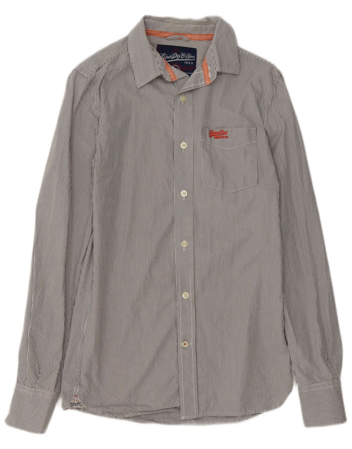 Camisa Superdry Para Hombre De Algodón A Rayas Gris Pequeña