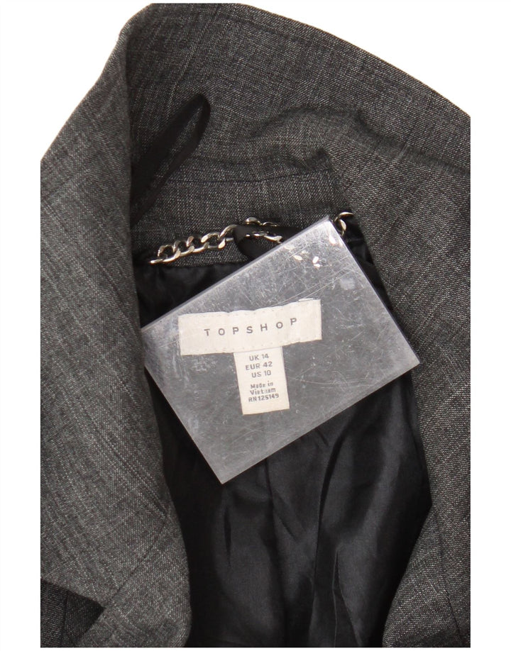 Topshop Gabardina extragrande para mujer UK 44 Poliéster gris grande