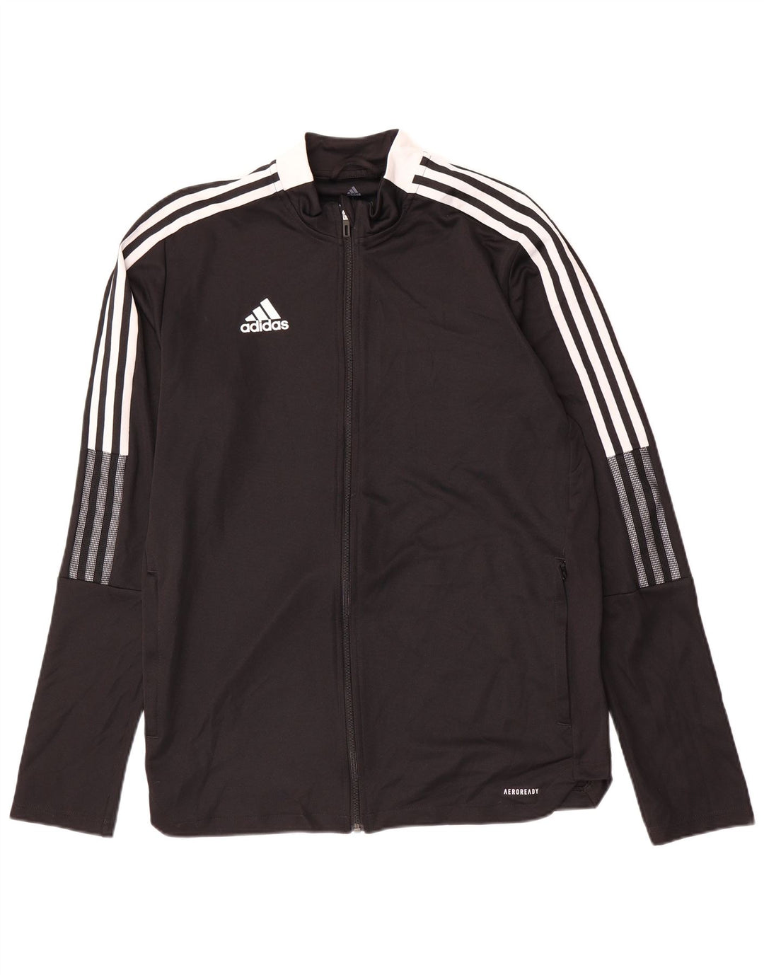 Adidas Hombre Aeroready Chándal Top Chaqueta Grande Poliéster Negro