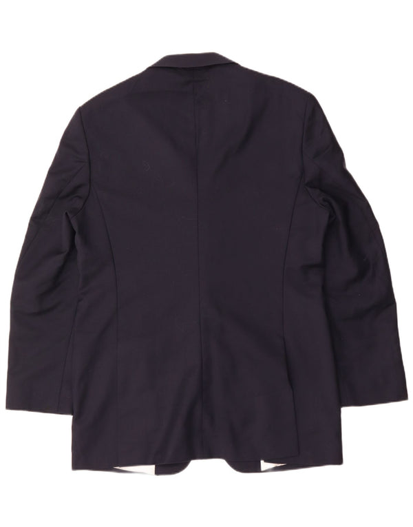 Zara Mens 2 Button Blazer Jacket EU 54 XL Navy Blue