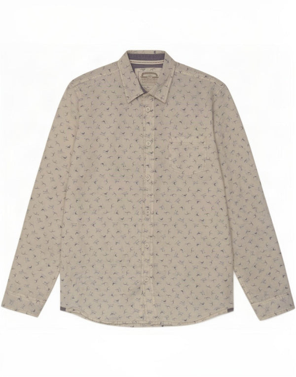 Camisa ajustada de hombre de algodón con estampado animal de White Stuff