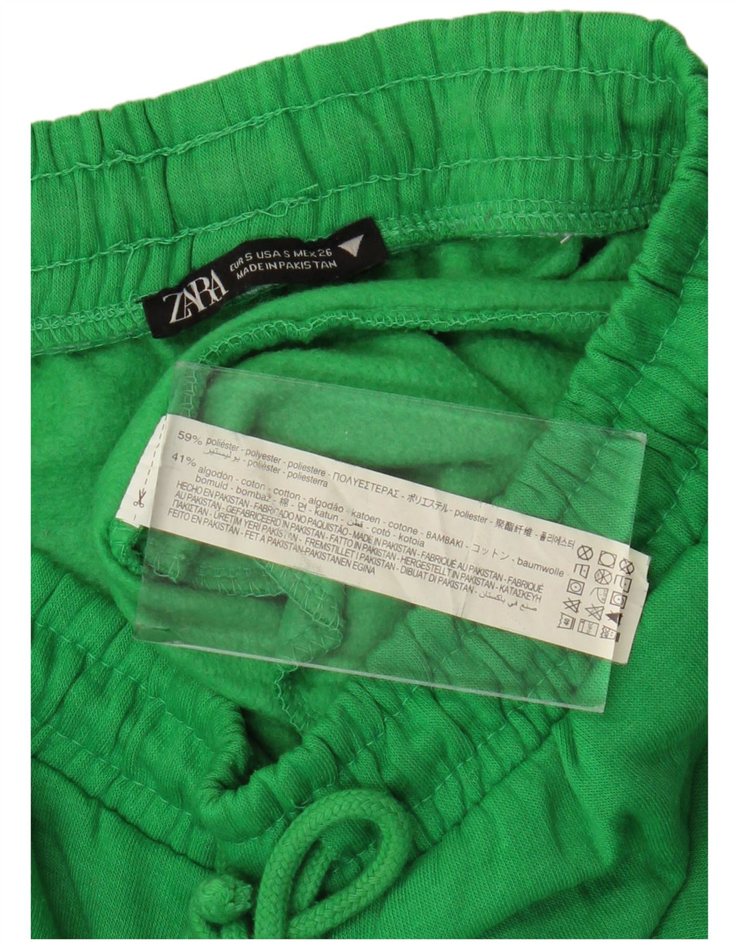 Zara Mujer Pantalón Chándal Joggers UK 10 Small Verde Poliéster