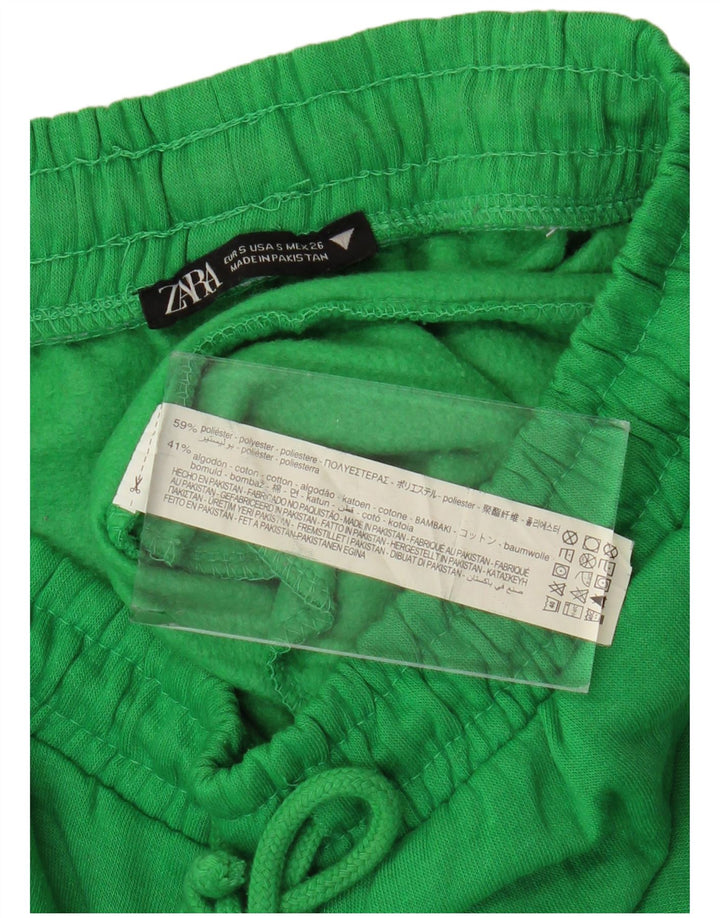 Zara Mujer Pantalón Chándal Joggers UK 10 Small Verde Poliéster