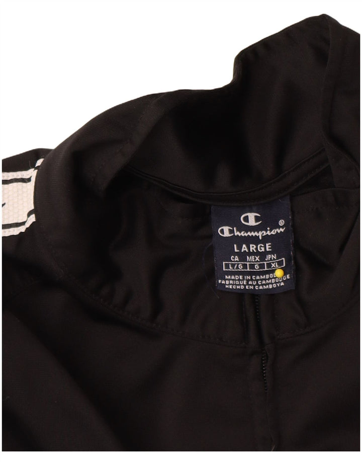 Champion Chaqueta De Chándal Con Gráfico Para Hombre, Grande, Color Negro