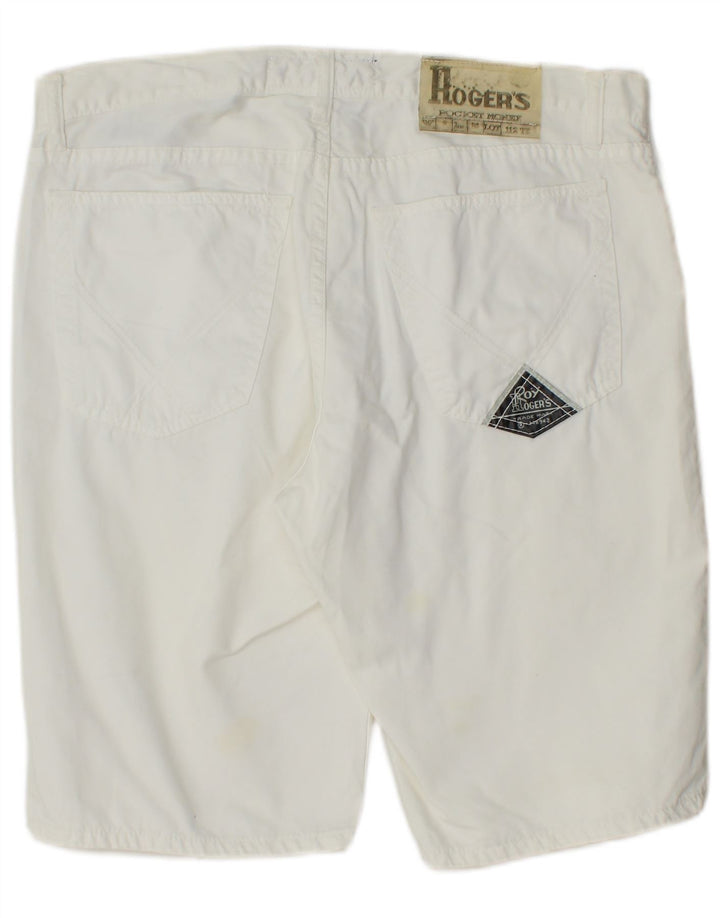 Roy Rogers Pantalones cortos casuales para hombre IT 48 Medium W34 Algodón blanco