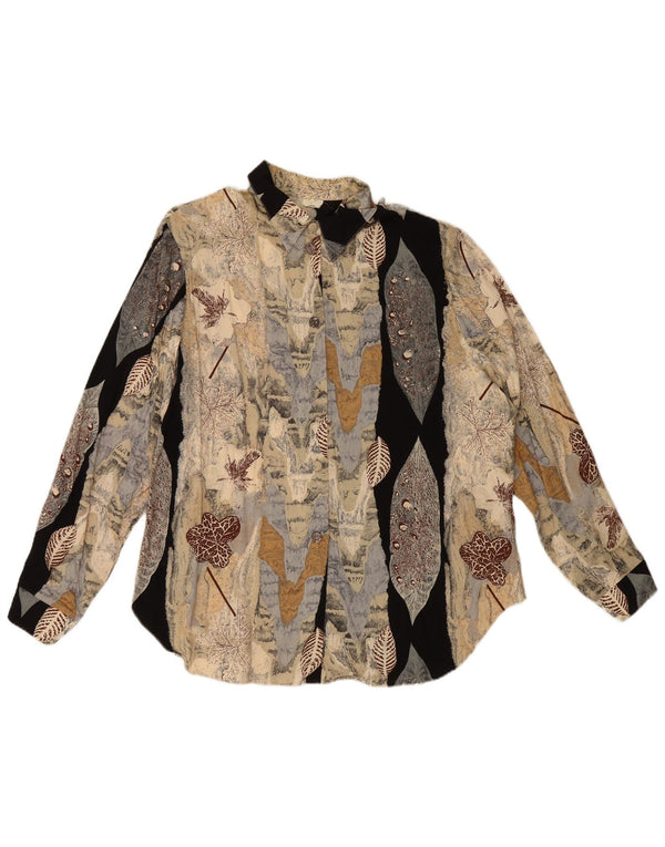 Vintage mujer camisa blusa Reino Unido 18 XL multicolor floral