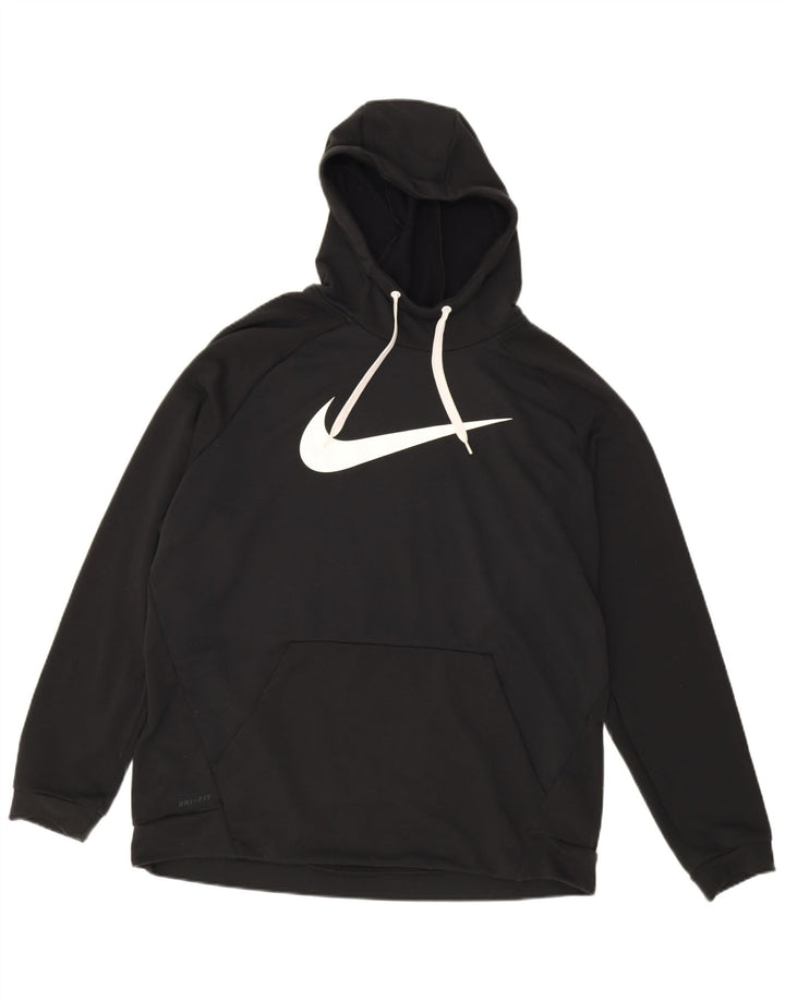 Nike Dri Fit Graphic Sudadera con capucha para hombre, talla 2XL, poliéster negro
