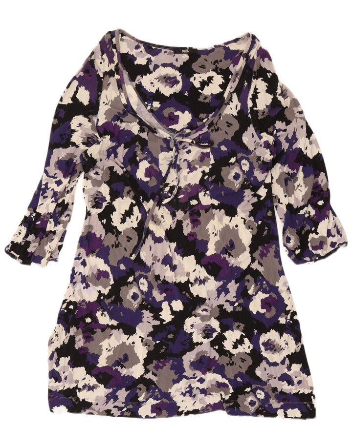 Marks & Spencer Vestido básico de manga 3/4 para mujer UK 46 Camuflaje morado grande