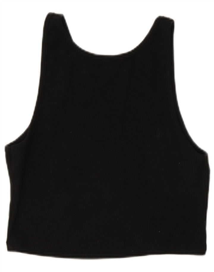Zara Mujer Crop Chaleco Top Reino Unido 44 Grande Negro