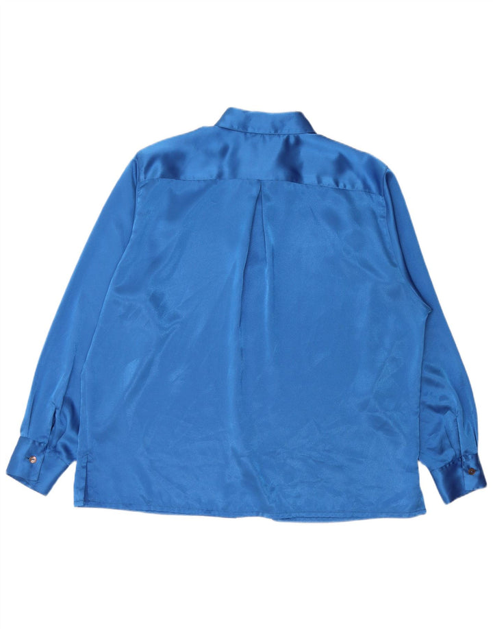 Renato Balestra Blusa camisera extragrande para mujer IT 50 XL Poliéster azul