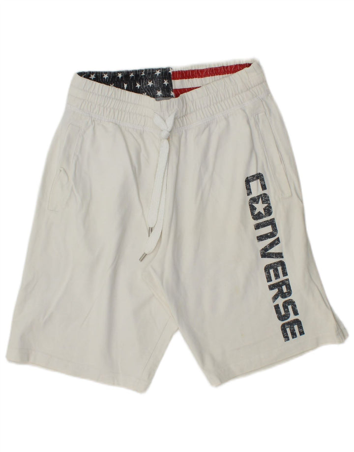 Converse Mens Graphic Sport Shorts Pequeño Algodón Blanco