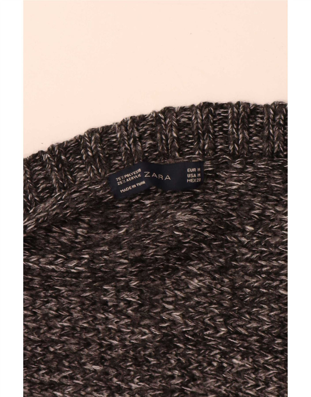Zara Suéter tipo cárdigan abierto asimétrico para mujer UK 42 Gris medio moteado