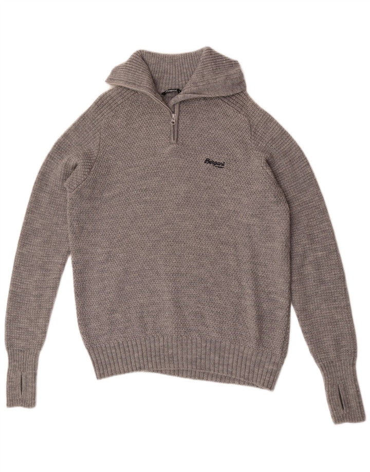 Bergans Jersey Hombre con Cremallera y Cuello XL Lana Merino Gris
