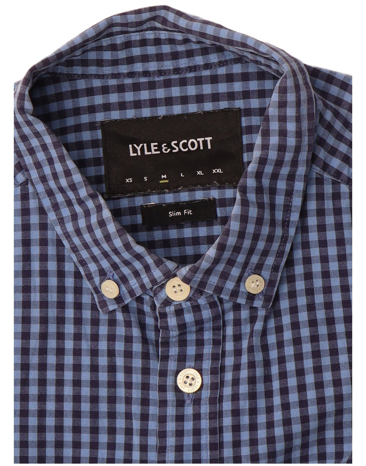 Camisa Lyle & Scott de corte slim para hombre, color azul medio
