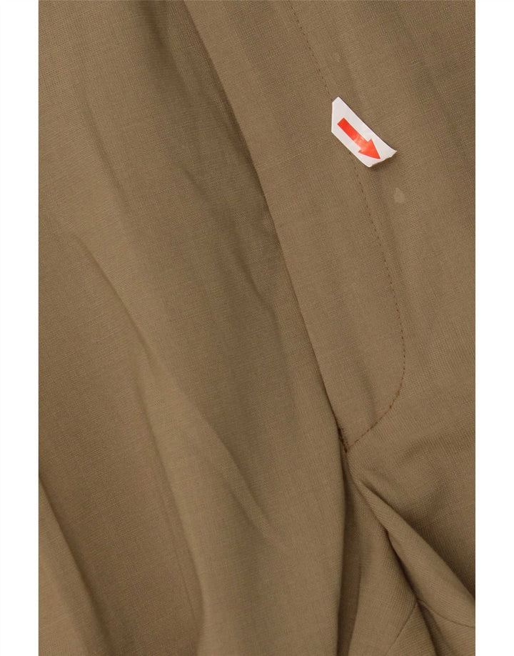 Marks & Spencer Pantalón de traje con pinzas para hombre W44 L29 Poliéster beige