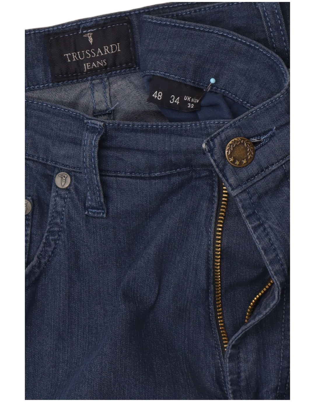 TRUSSARDI Vaqueros rectos para hombre W32 L32 Azul