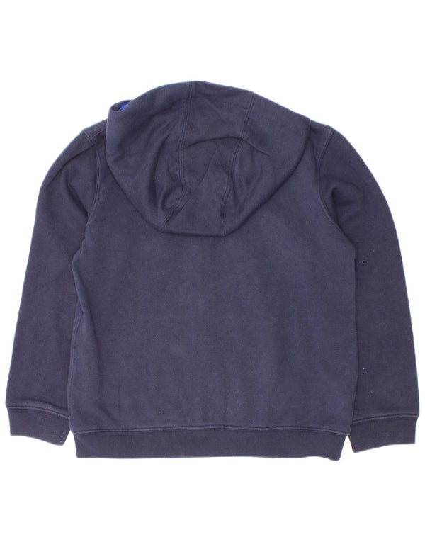 Nike Sudadera con capucha y cremallera para niños de 6 a 7 años, talla grande, algodón azul marino