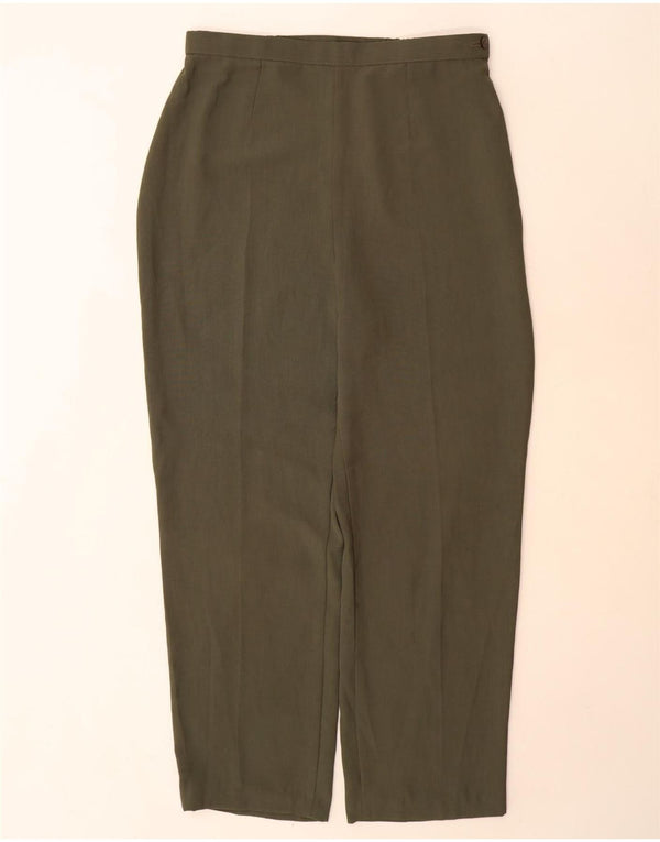 Marks & Spencer Pantalones casuales de cintura alta para mujer UK 46 Large W32 L30 Verde