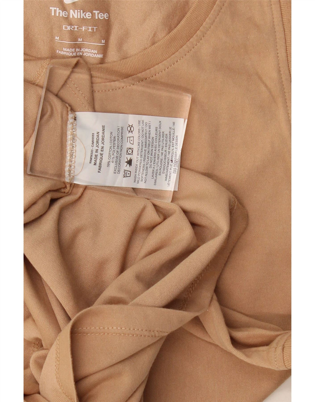 Nike Mujer Dri Fit Graphic Vest Top UK 12 Algodón Beige Medio