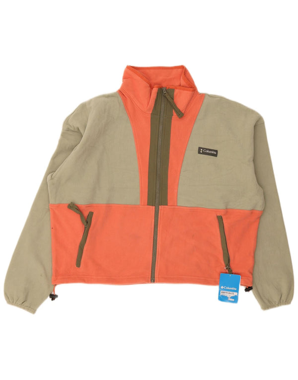 Columbia Chaqueta Corta De Forro Polar Extragrande para Mujer UK 40 XL Caqui Colorblock