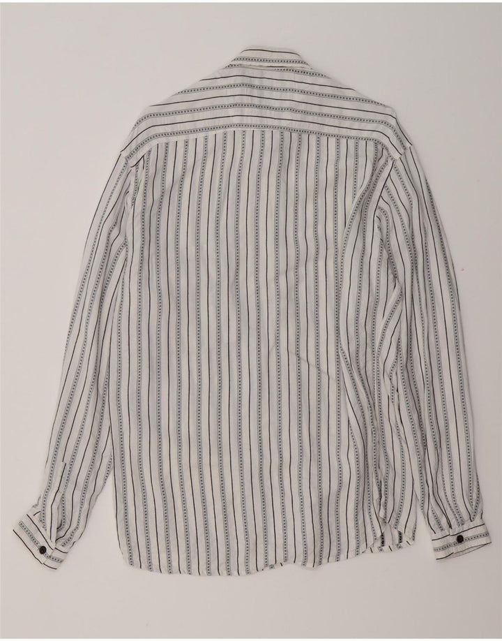 VINTAGE Camisa de hombre grande a rayas blancas