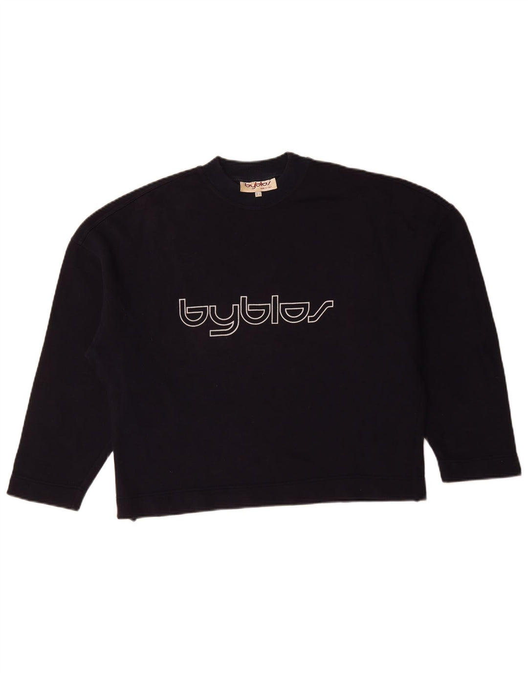 Byblos - Sudadera corta de gran tamaño para mujer, talla 8, color azul marino