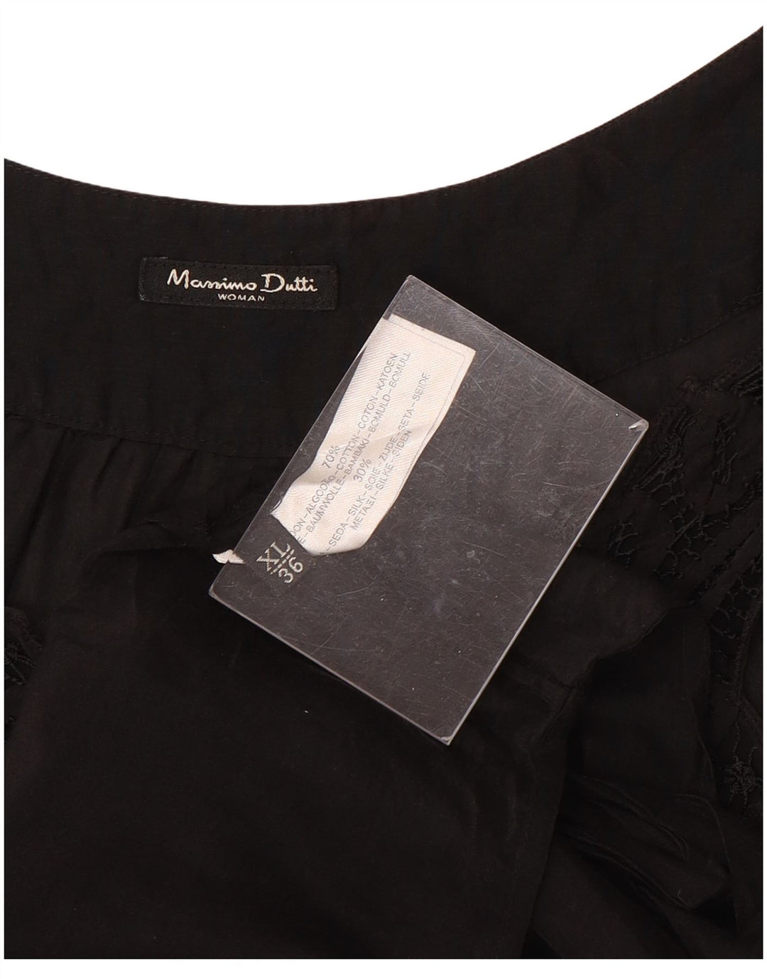 MASSIMO DUTTI Blusa Sin Mangas Mujer UK 40 XL Algodón Negro