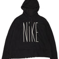 Nike - Sudadera con capucha para mujer, diseño gráfico de gran tamaño, talla 40, XL, poliéster negro
