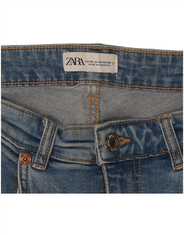 Vaqueros Zara Mujer Crop Bootcut EU 46 XL W36 L25 Azul