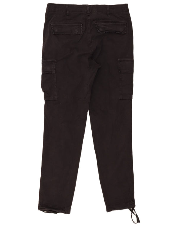 Jack & Jones Mens Slim Cargo Pantalones W30 L30 Algodón Negro