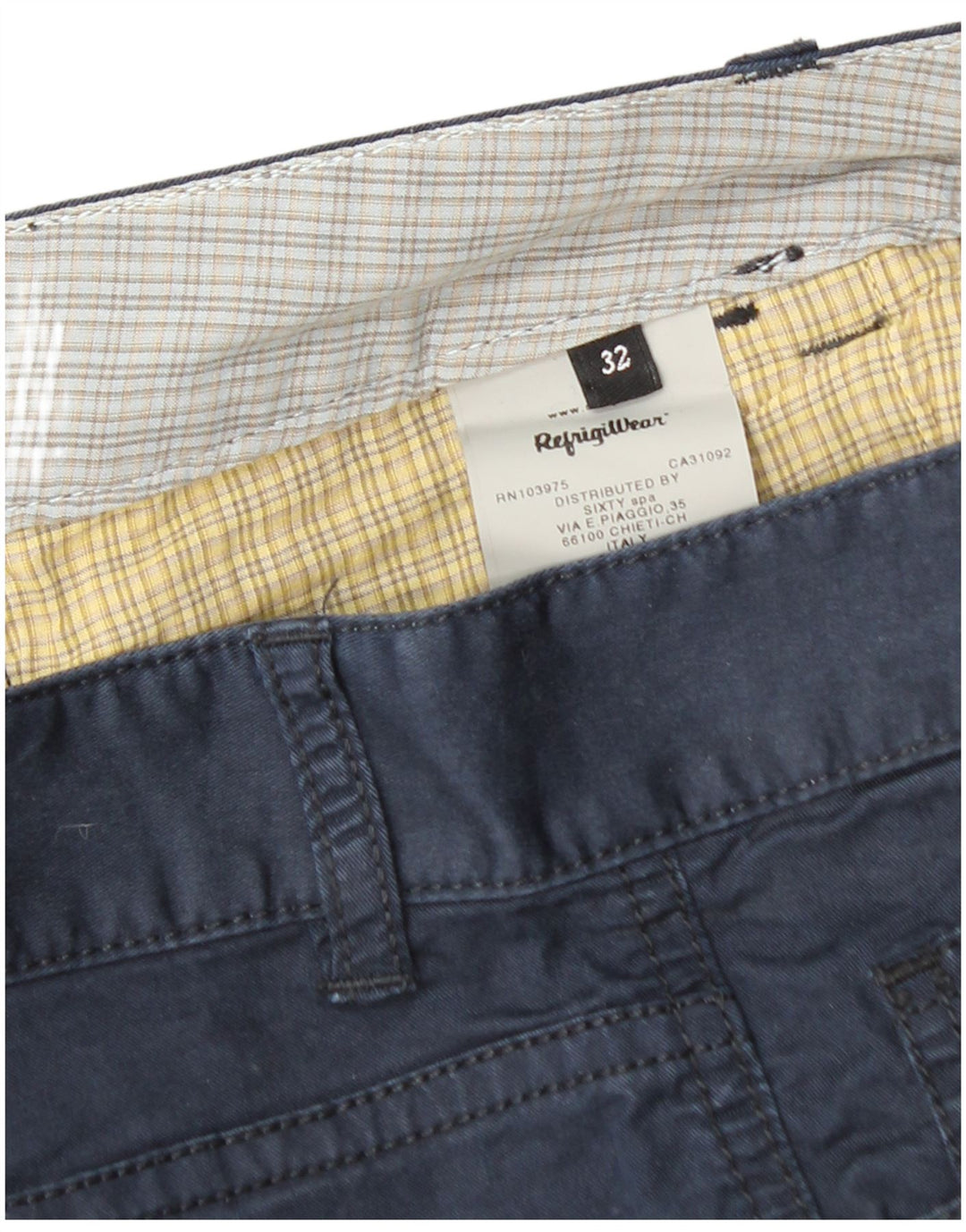 REFRIGIWEAR Pantalones cortos casuales para hombre W32 Algodón azul marino mediano