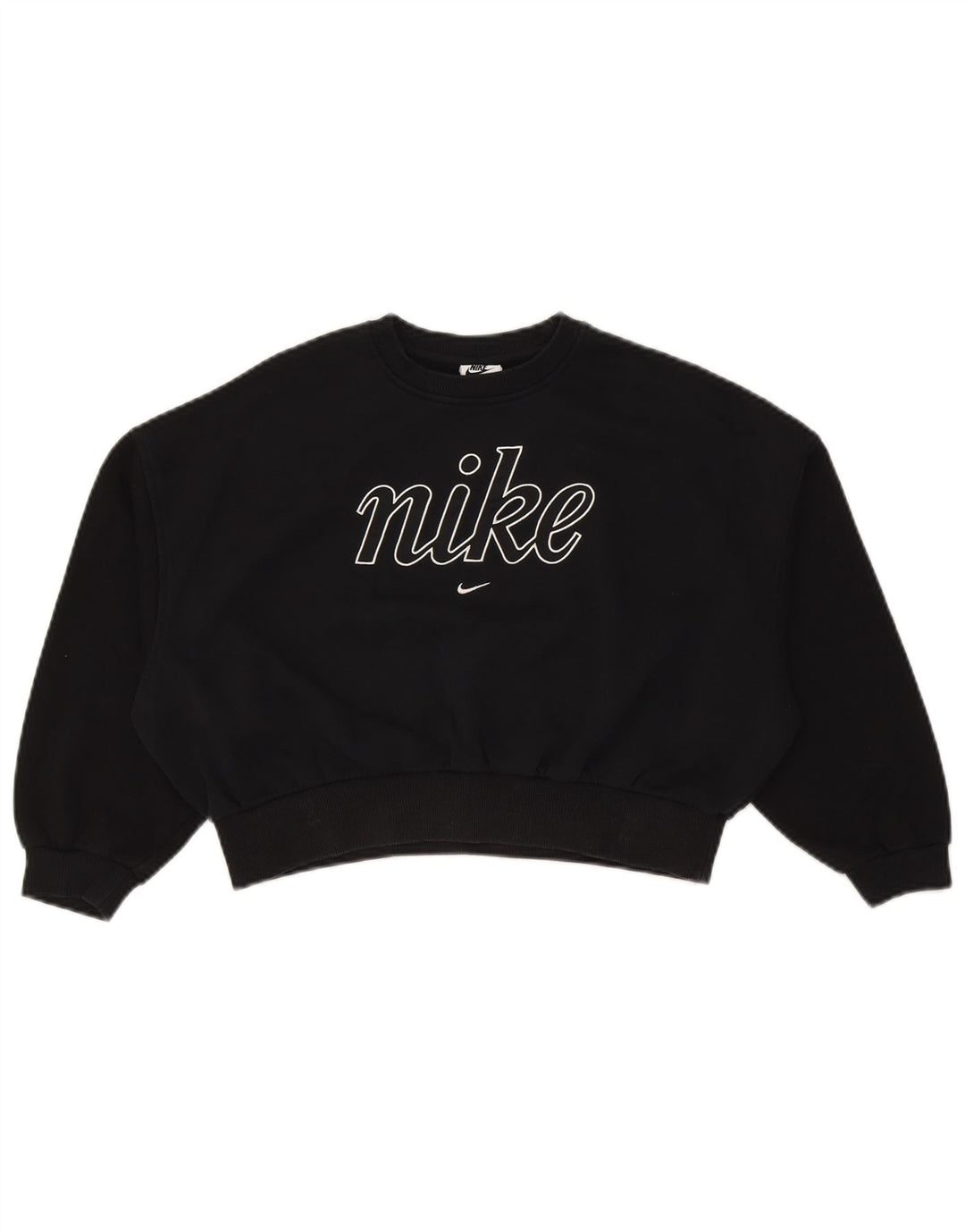 Nike - Sudadera corta extragrande para niñas de 10 a 11 años, talla mediana, color negro