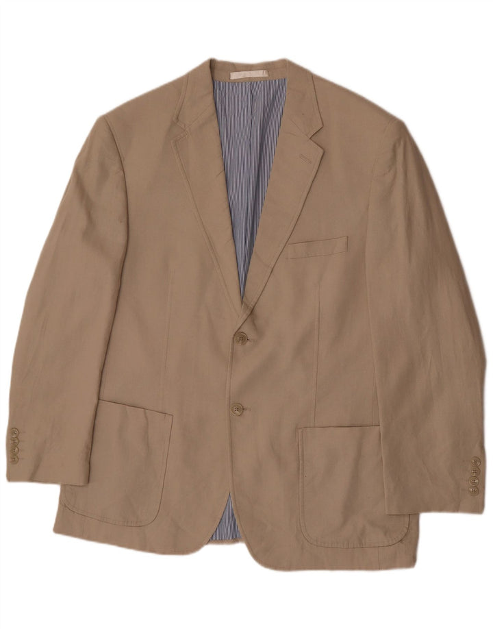 Marks & Spencer Chaqueta tipo blazer de 2 botones para hombre UK 42 Large Beige Linen