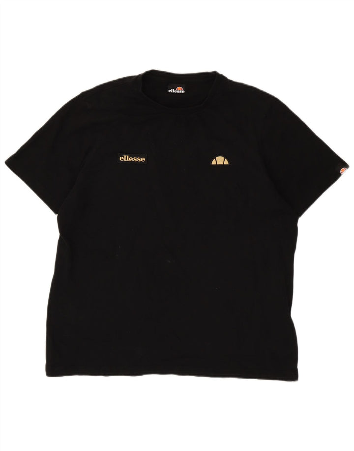 Ellesse - Camiseta para hombre, talla grande, color negro, algodón