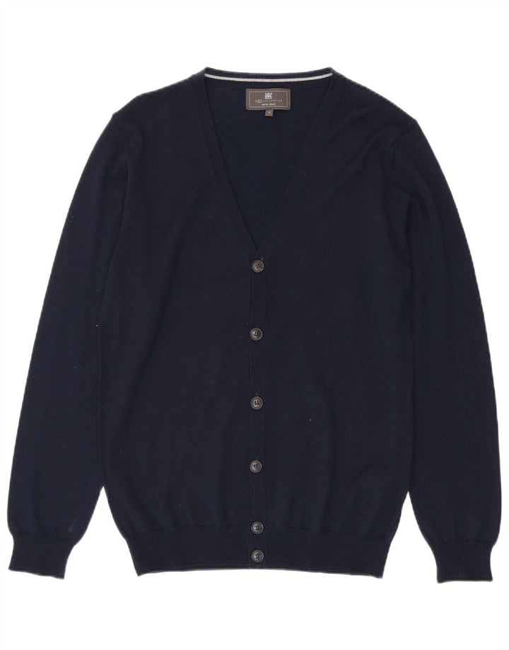 Marks & Spencer - Cárdigan para hombre, talla pequeña, acrílico azul marino